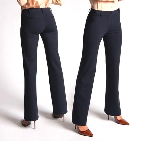 Betabrand Dress Pant Yoga Pants Ponte Boot Cut Classic Mid Navy Blue Size S - Picture 2 of 16